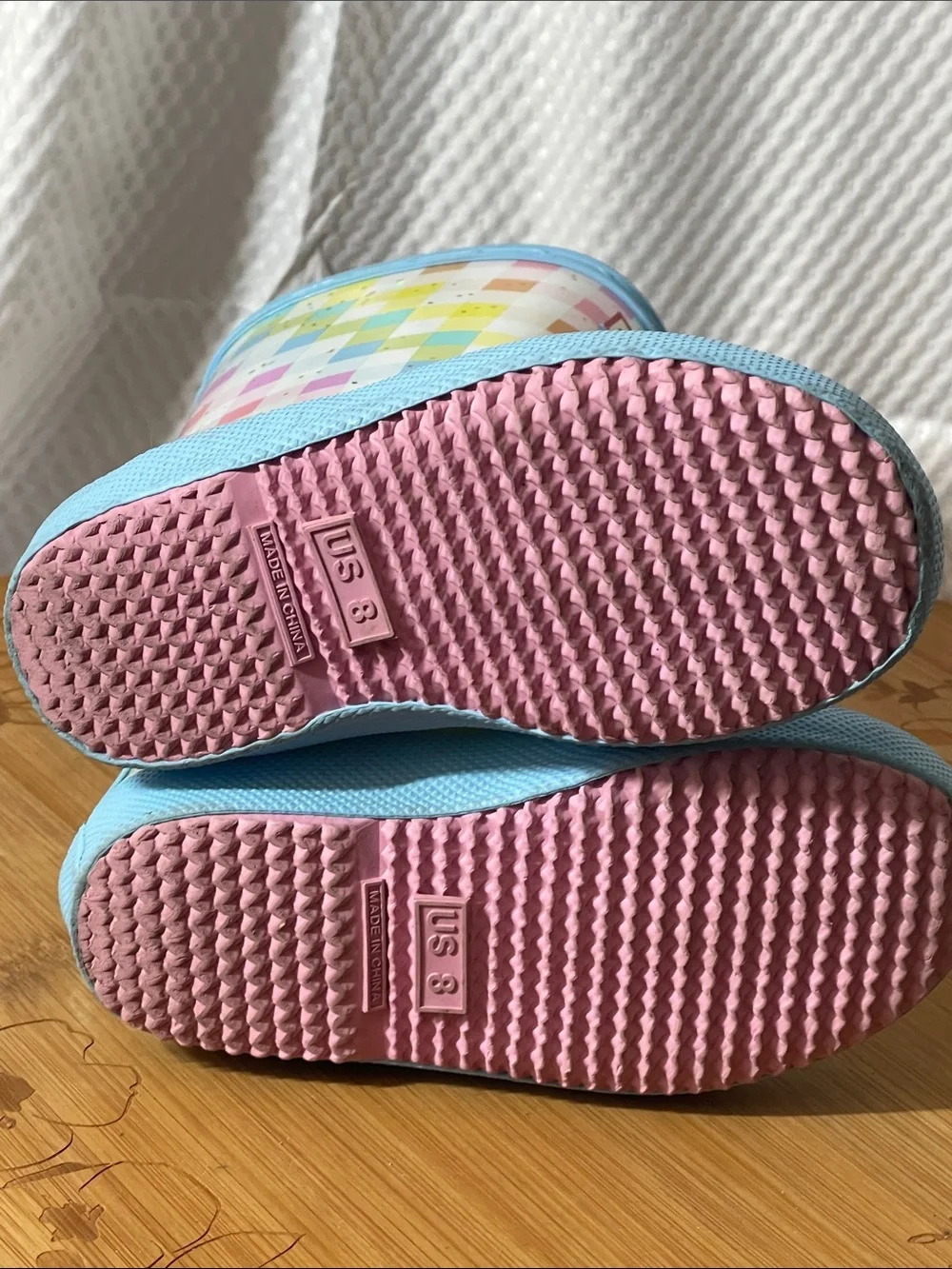 Hunter Little Kids Multicolor Pastel Check Glitter Rain Boots size 8 - Picture 9 of 10